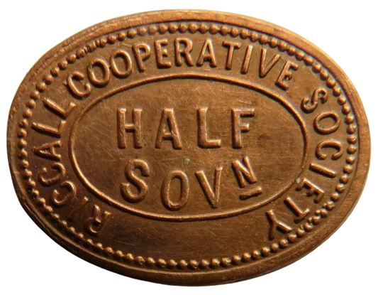 Riccall Cooperative Society Half Sovereign Vintage Token