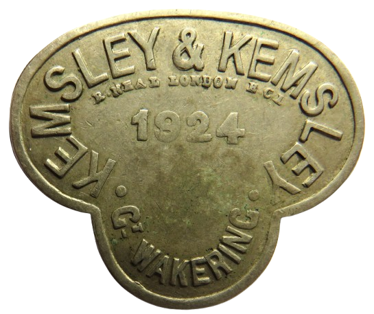 Kemsley & Kemsley 1924 Great Wakering 10 Shilling Token