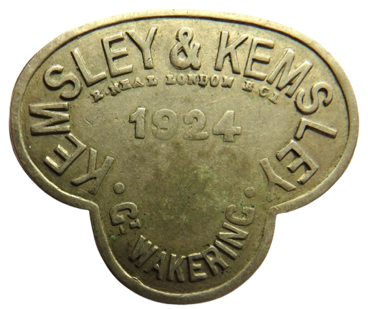 Kemsley & Kemsley 1924 Great Wakering 10 Shilling Token
