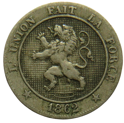 1862 Belgium 5 Centimes Coin