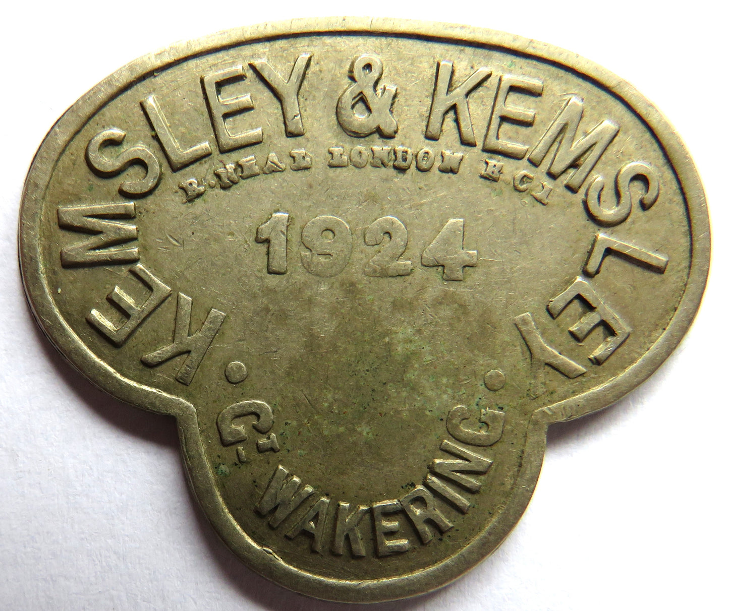 Kemsley & Kemsley 1924 Great Wakering 10 Shilling Token