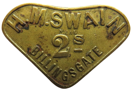 H.M. Swain Billingsgate 2 Shilling Market Token