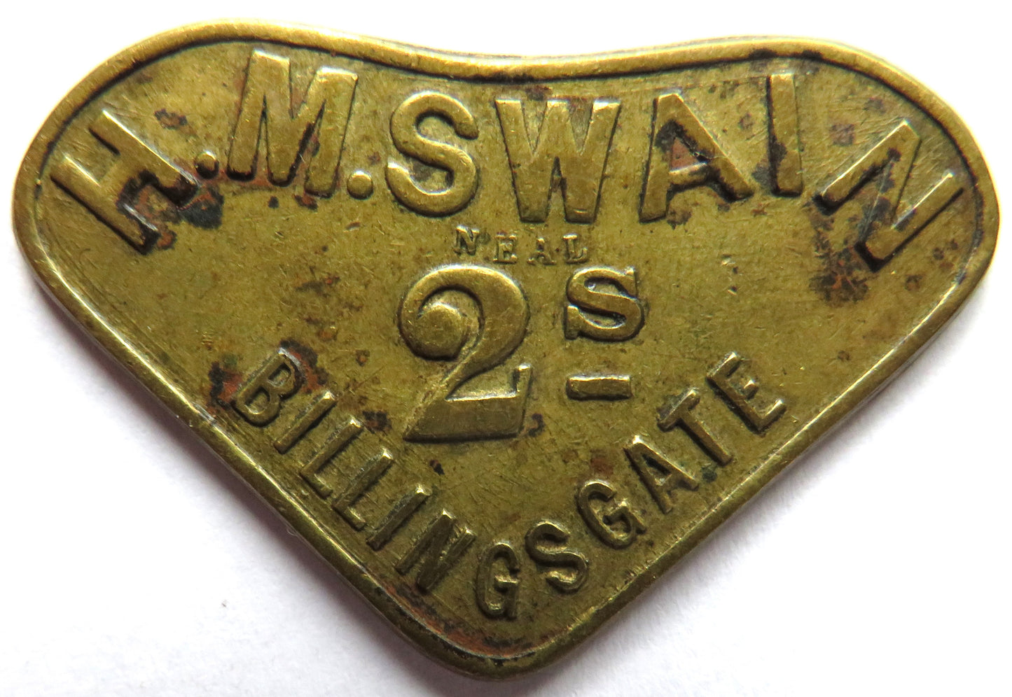 H.M. Swain Billingsgate 2 Shilling Market Token