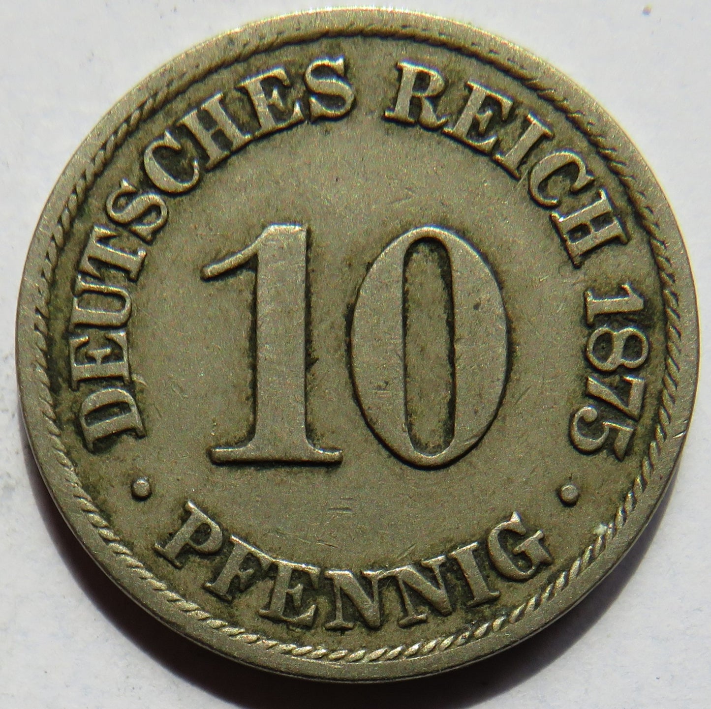 1875-B Germany 10 Pfennig Coin