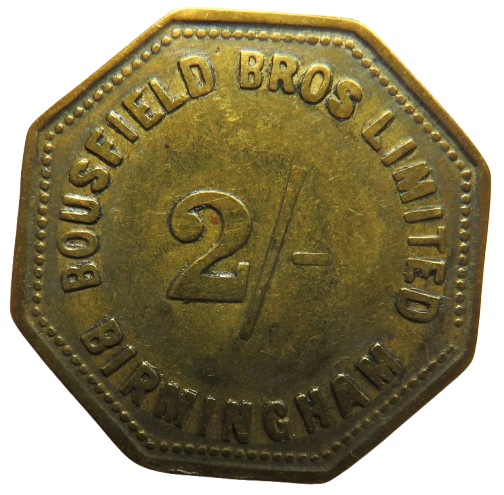 Bousfield Bros Limited Birmingham 2/- Token