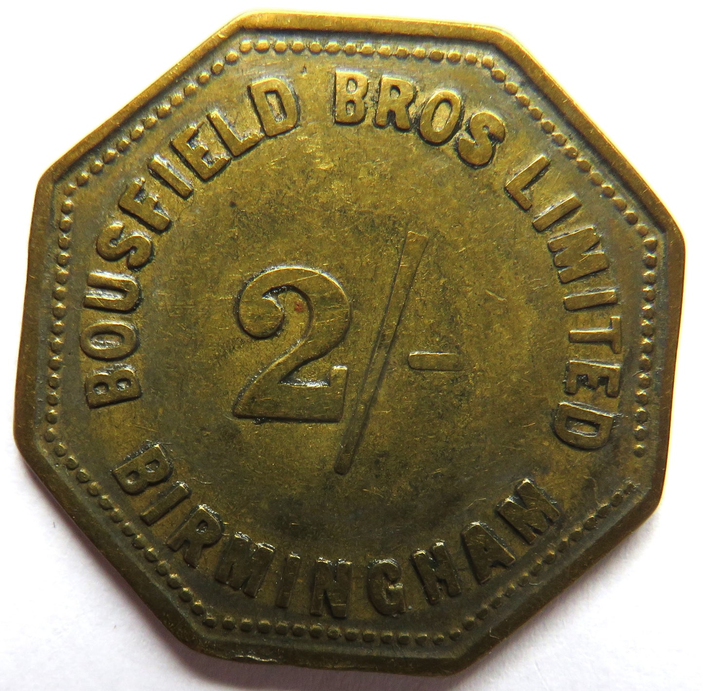 Bousfield Bros Limited Birmingham 2/- Token