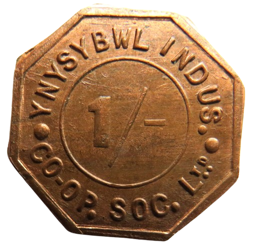 YNYSYBWL Industrial Co-operative Society 1/- Token