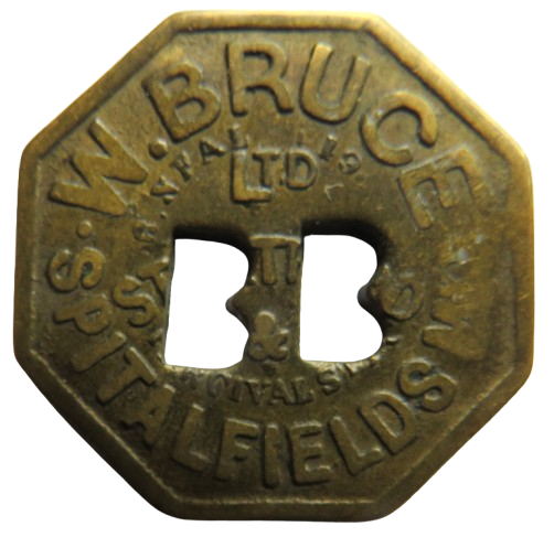 W. Bruce Spitalfields Market 4 Shillings Token