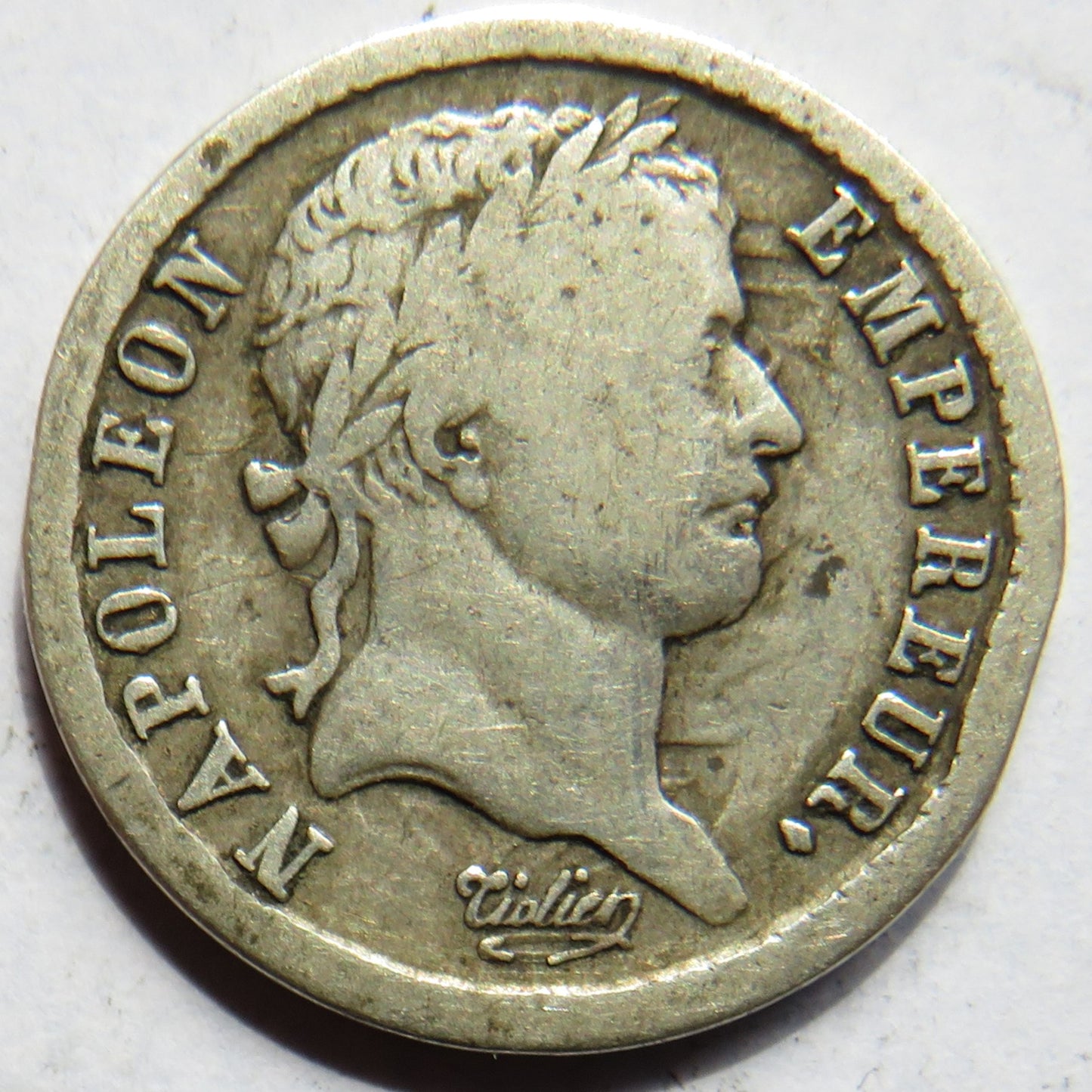 1808-B Napoleon Bonaparte France Silver 1/2 Franc Coin