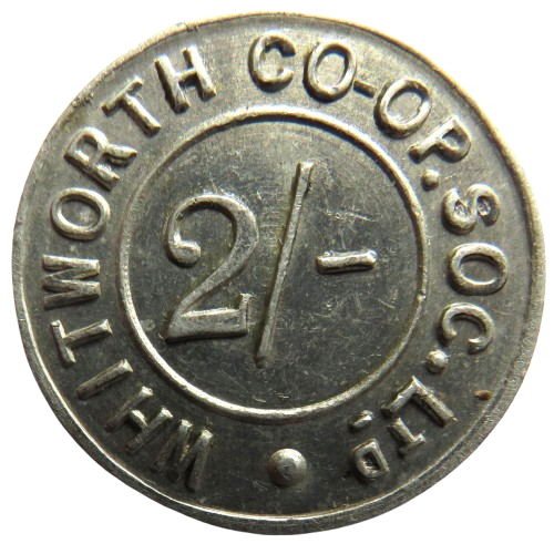 Whitworth Co-Operative Society 2/- Token