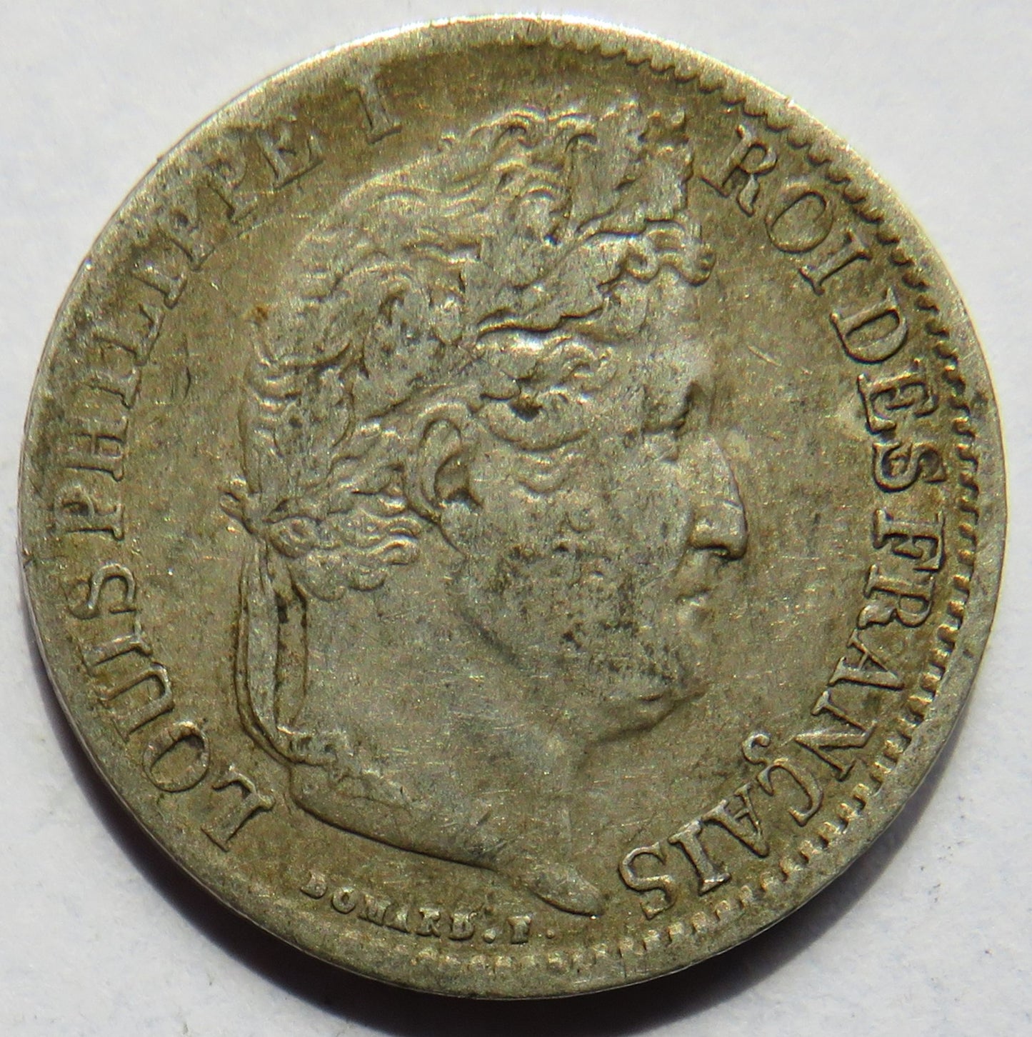 1835-A France Silver 1/2 Franc Coin