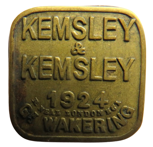 Kemsley & Kemsley 1924 Great Wakering 1 Shilling Token