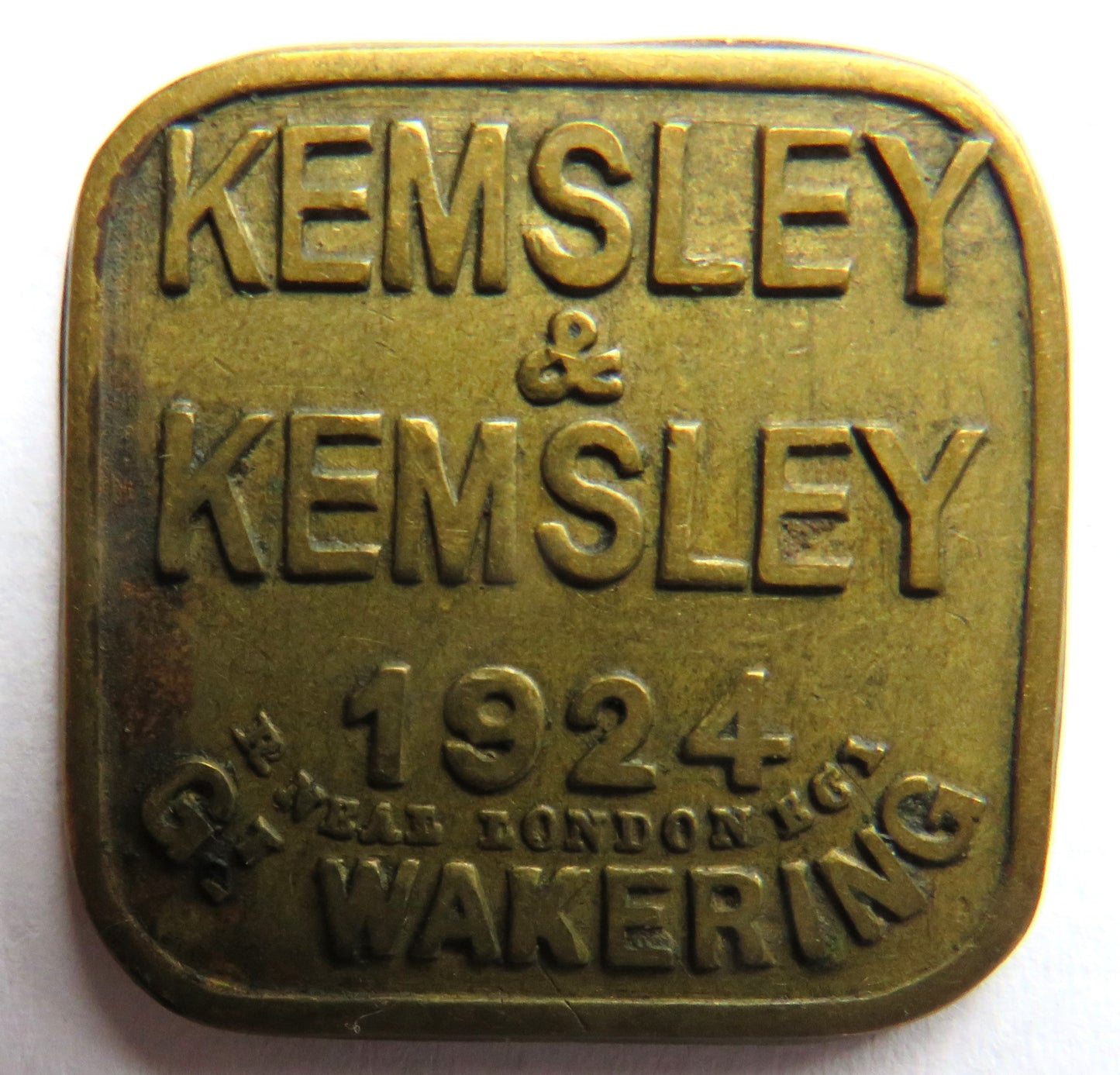 Kemsley & Kemsley 1924 Great Wakering 1 Shilling Token