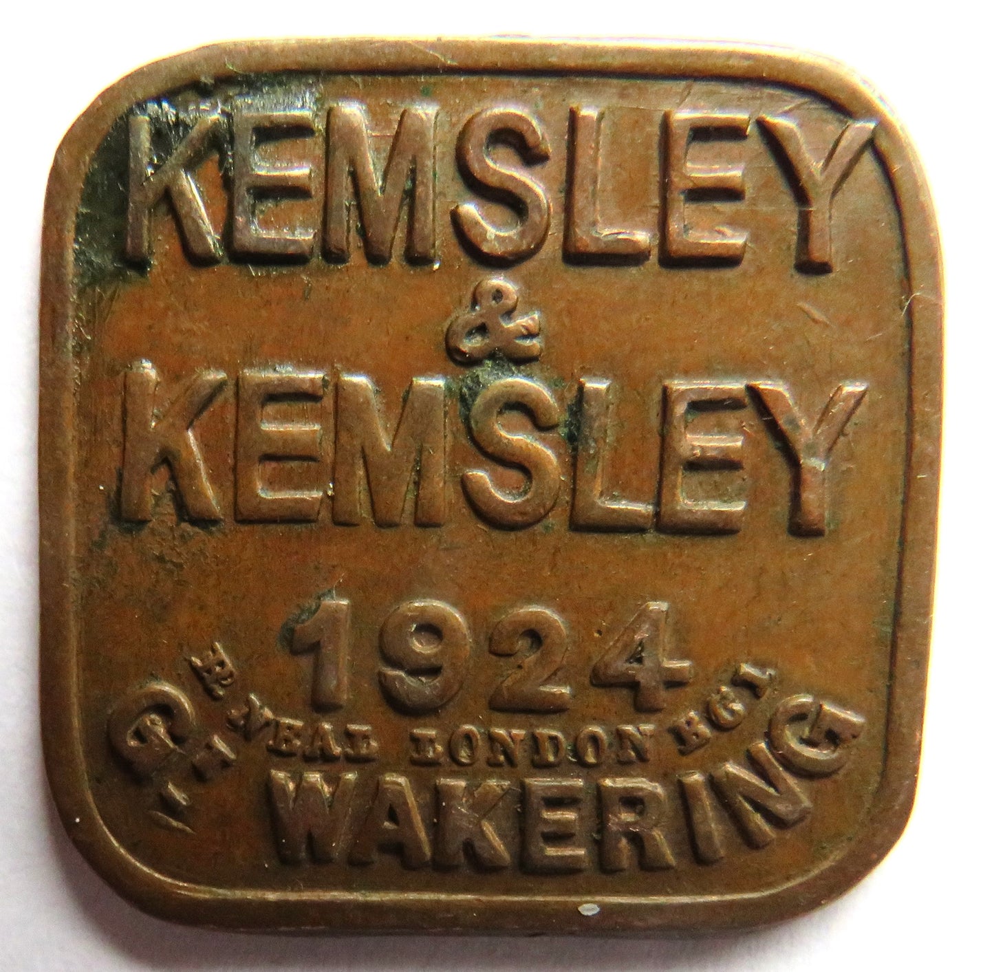 Kemsley & Kemsley 1924 Great Wakering 2/6 Token