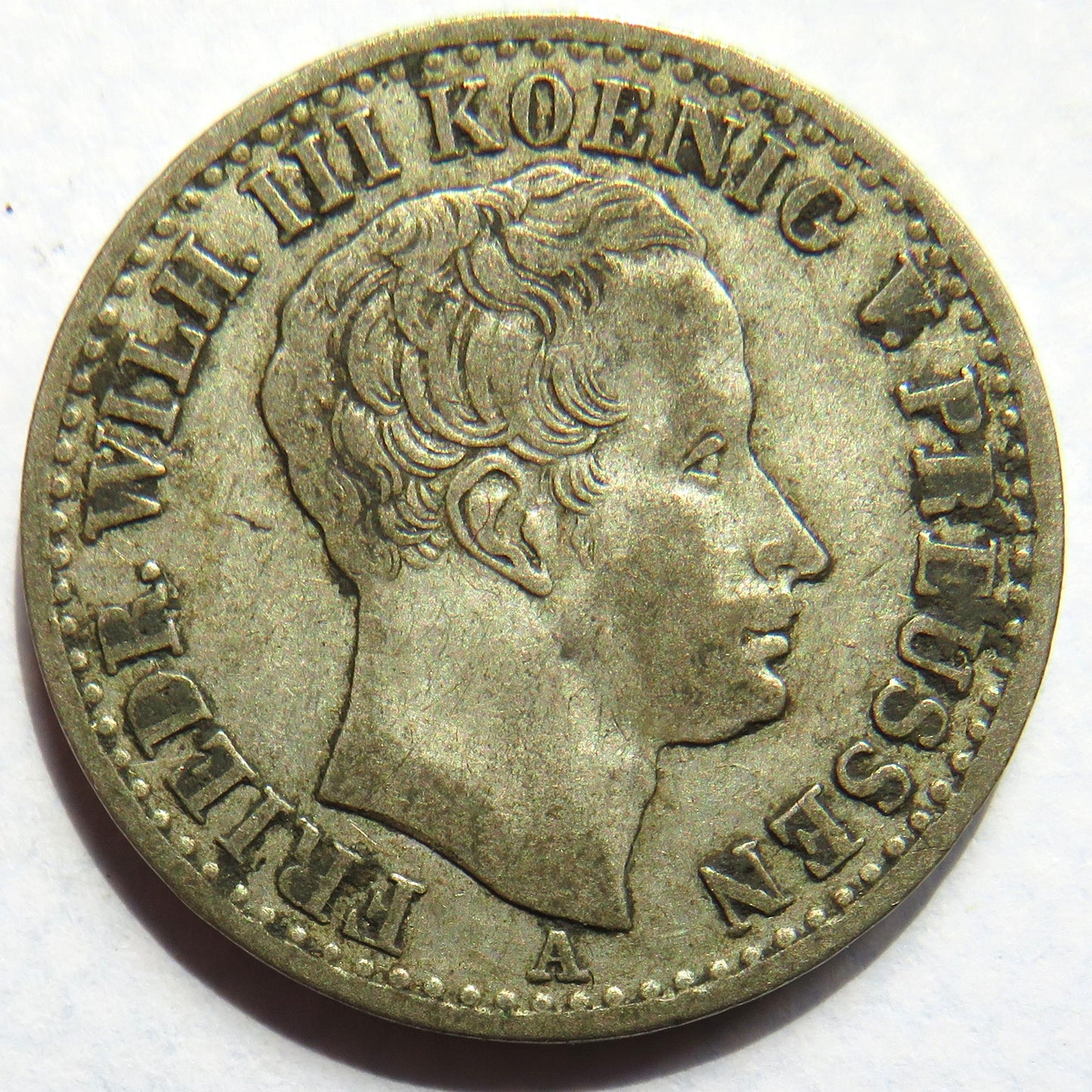 1825-A German States Prussia Silver 1/6 Thaler Coin