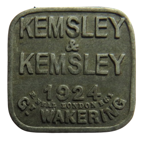 Kemsley & Kemsley 1924 Great Wakering 6d Token