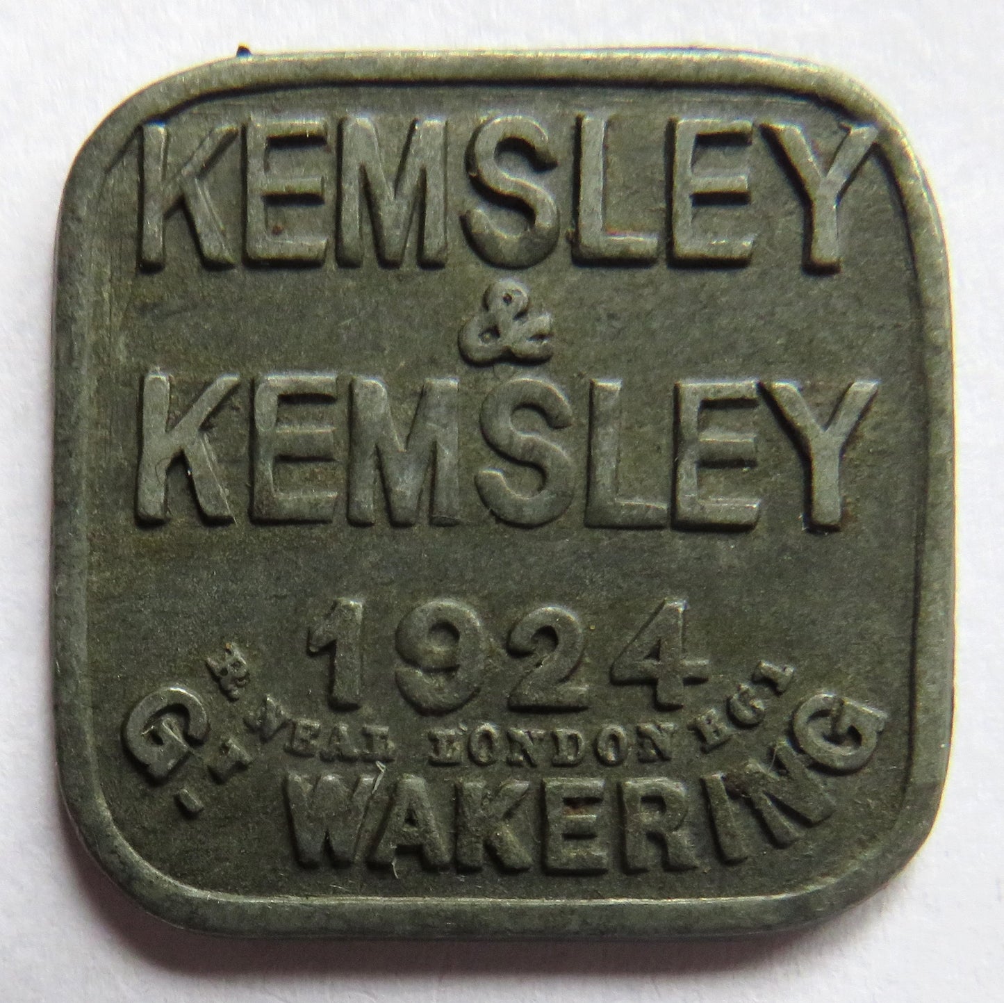 Kemsley & Kemsley 1924 Great Wakering 6d Token
