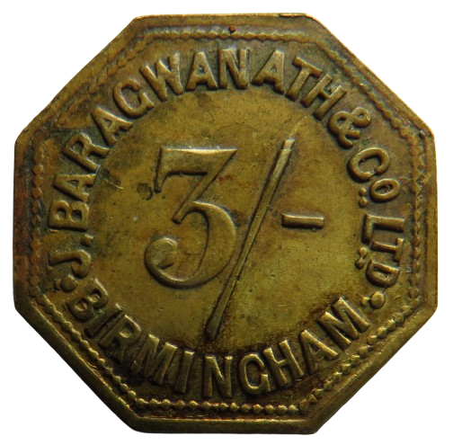 J. Baragwanath & Co Ltd Birmingham 3/- Market Token