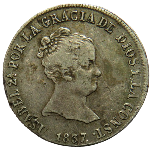 1837 Spain Silver 4 Reales Coin