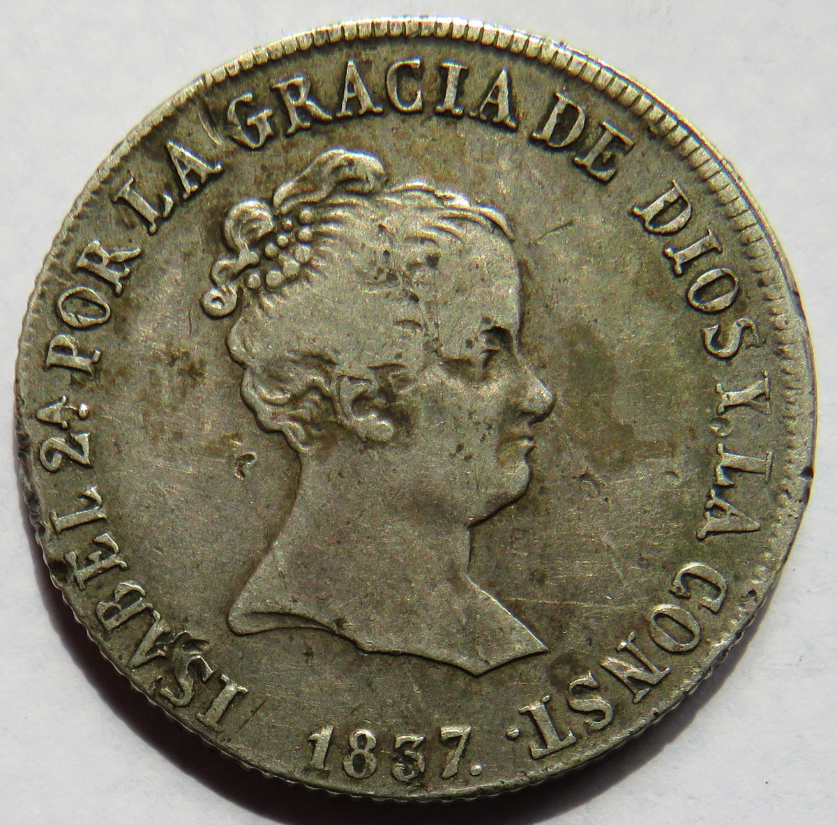 1837 Spain Silver 4 Reales Coin image 2