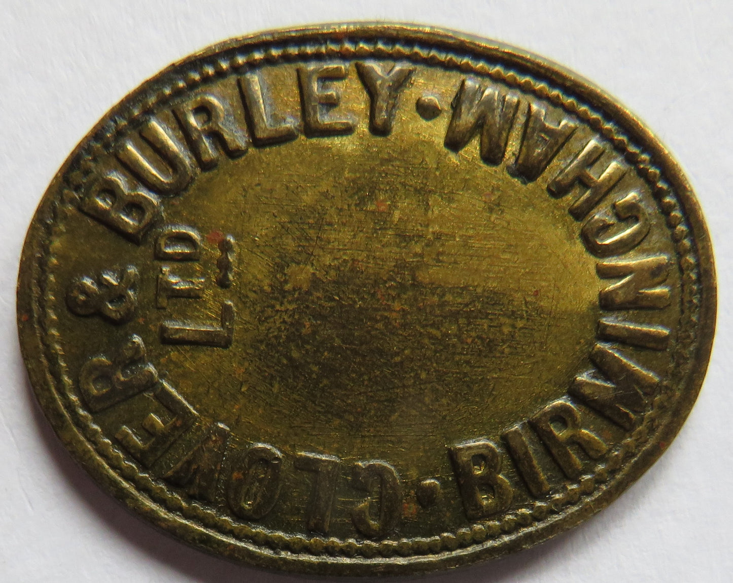Clover & Burley Ltd Birmingham 3/- Token