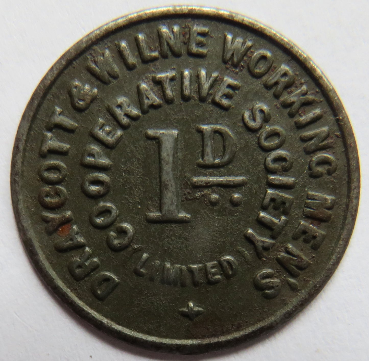 Draycott & Wilne Working Men's Co-Operative Society 1d Token