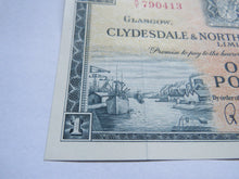 Load image into Gallery viewer, 1958 The Clydesdale &amp; North of Scotland Bank Limited £1 One Note In High Grade
