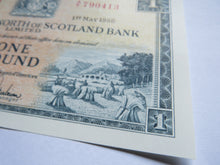 Load image into Gallery viewer, 1958 The Clydesdale &amp; North of Scotland Bank Limited £1 One Note In High Grade
