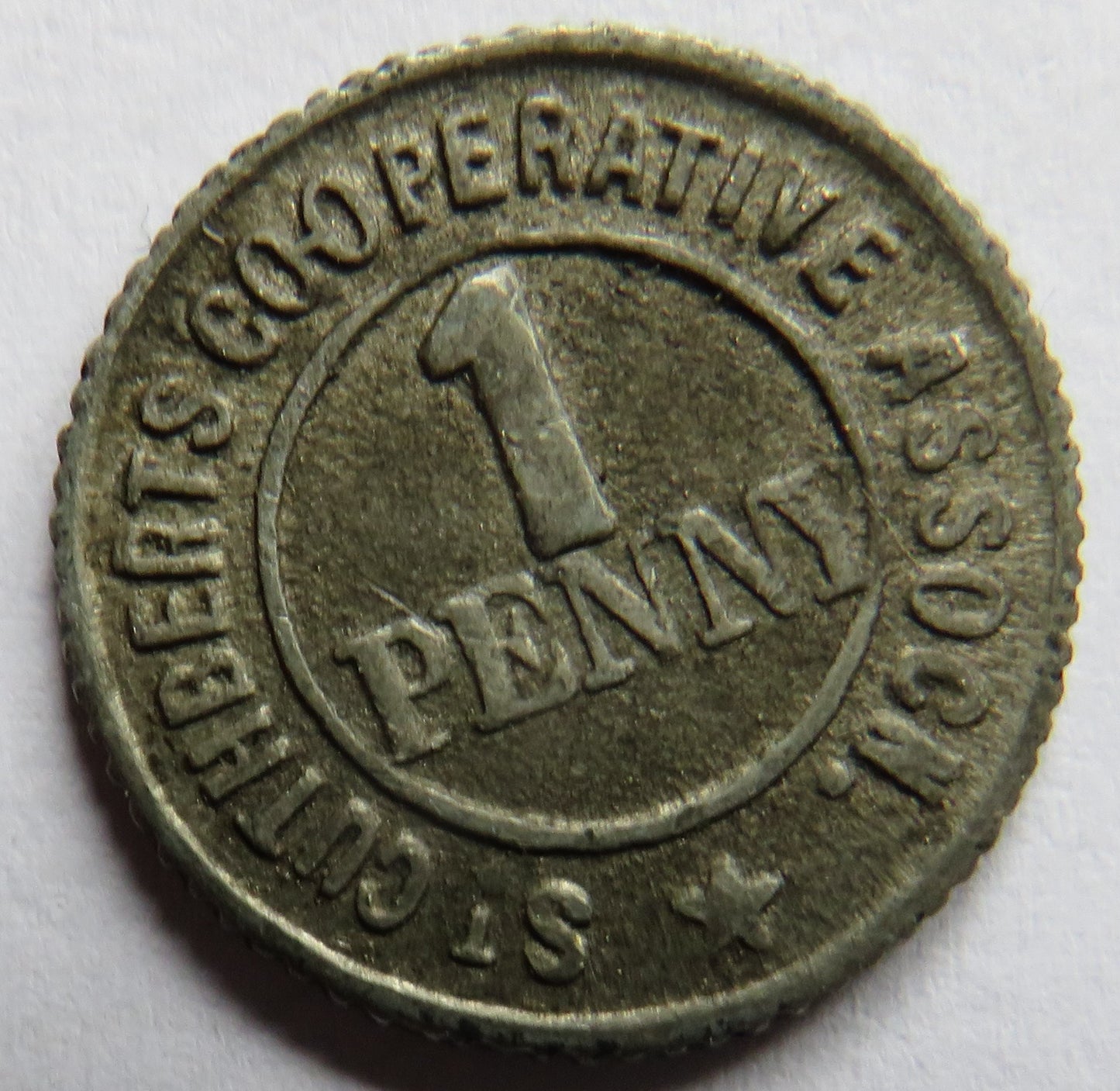 St Cuthbert's Co-Operative Association 1 Penny Token