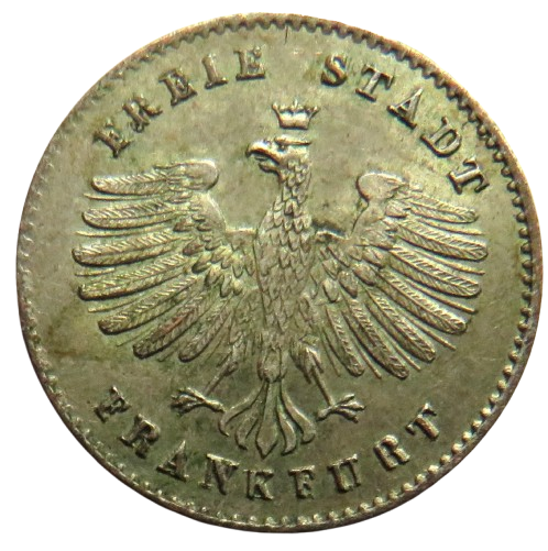 1839 German States Frankfurt Kreuzer Small Coin In High Grade