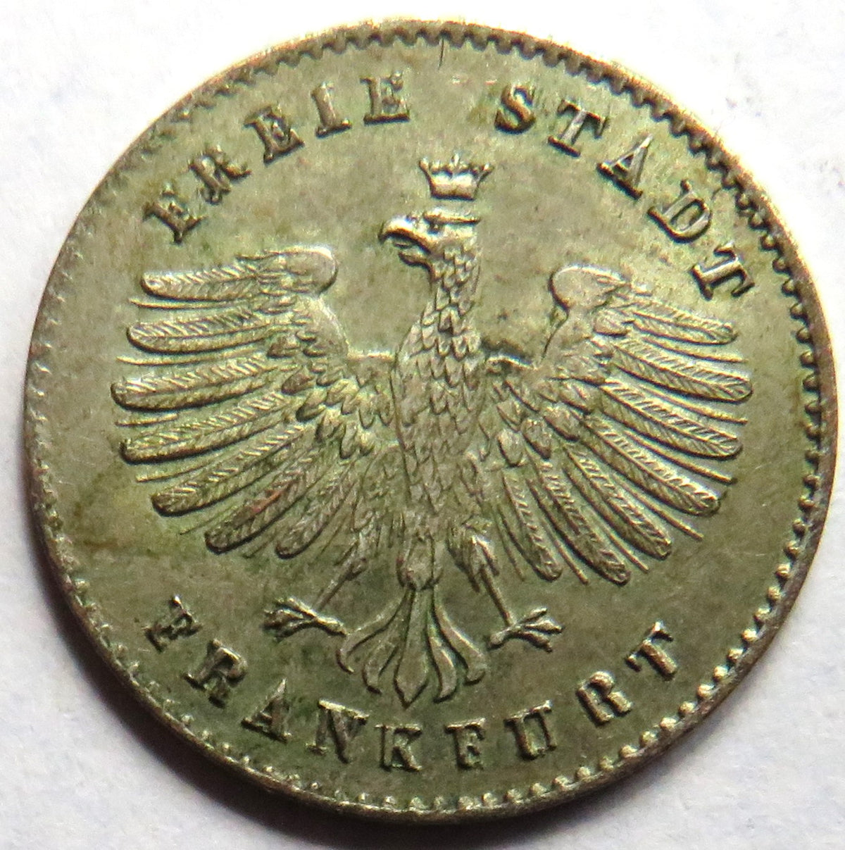 1839 German States Frankfurt Kreuzer Small Coin In High Grade image 2