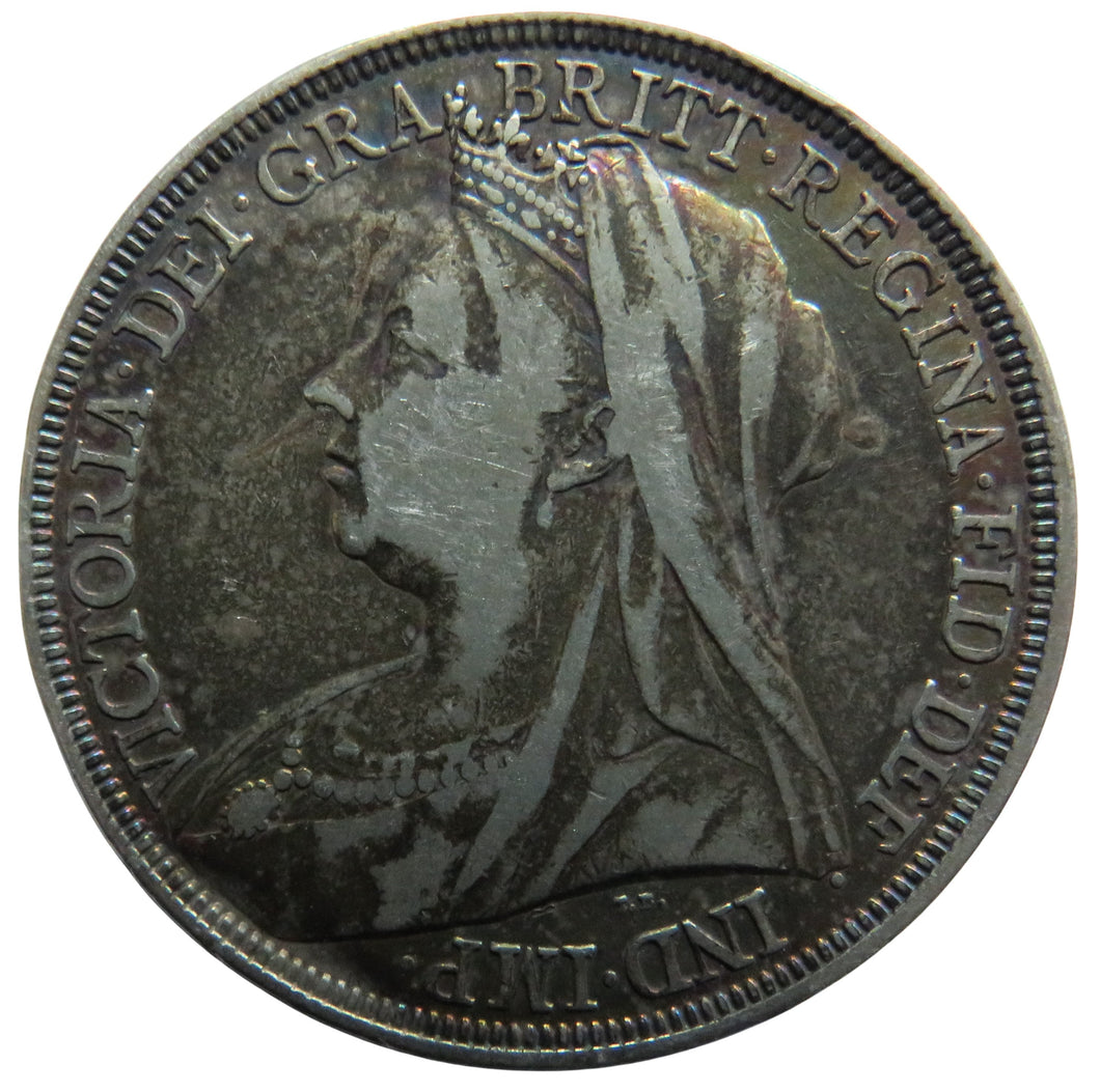 1897 LXI Queen Victoria Silver Crown Coin - Great Britain