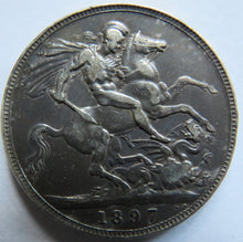 Load image into Gallery viewer, 1897 LXI Queen Victoria Silver Crown Coin - Great Britain
