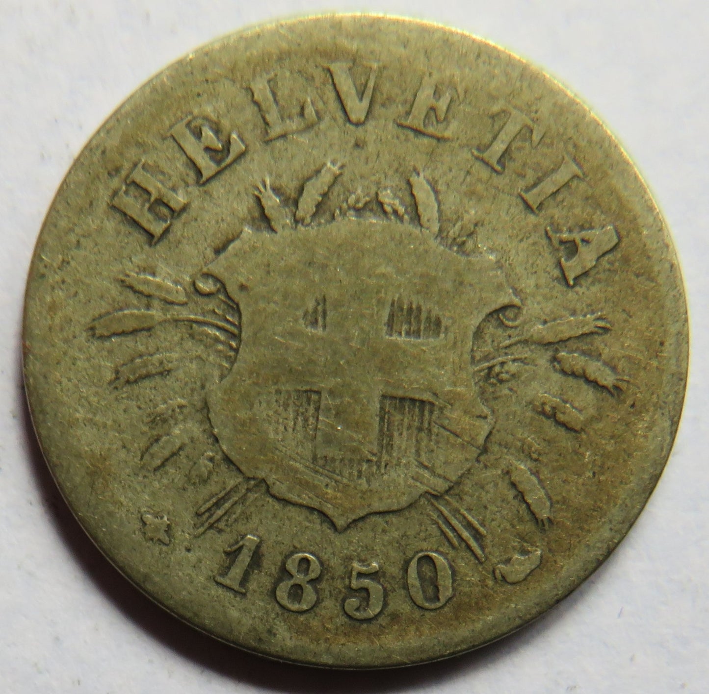 1850-BB Switzerland 5 Rappen Coin