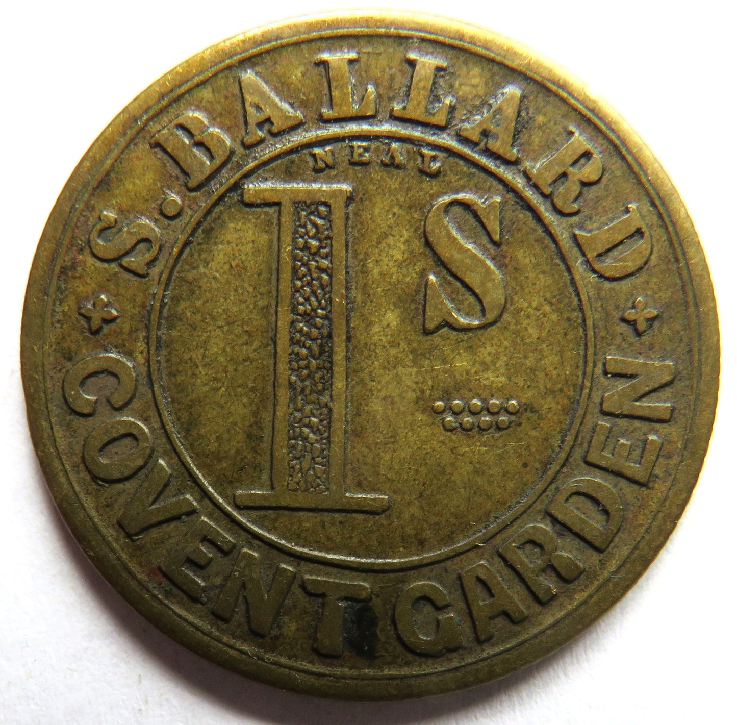 S. Ballard Covent Garden, London 1 Shilling Token