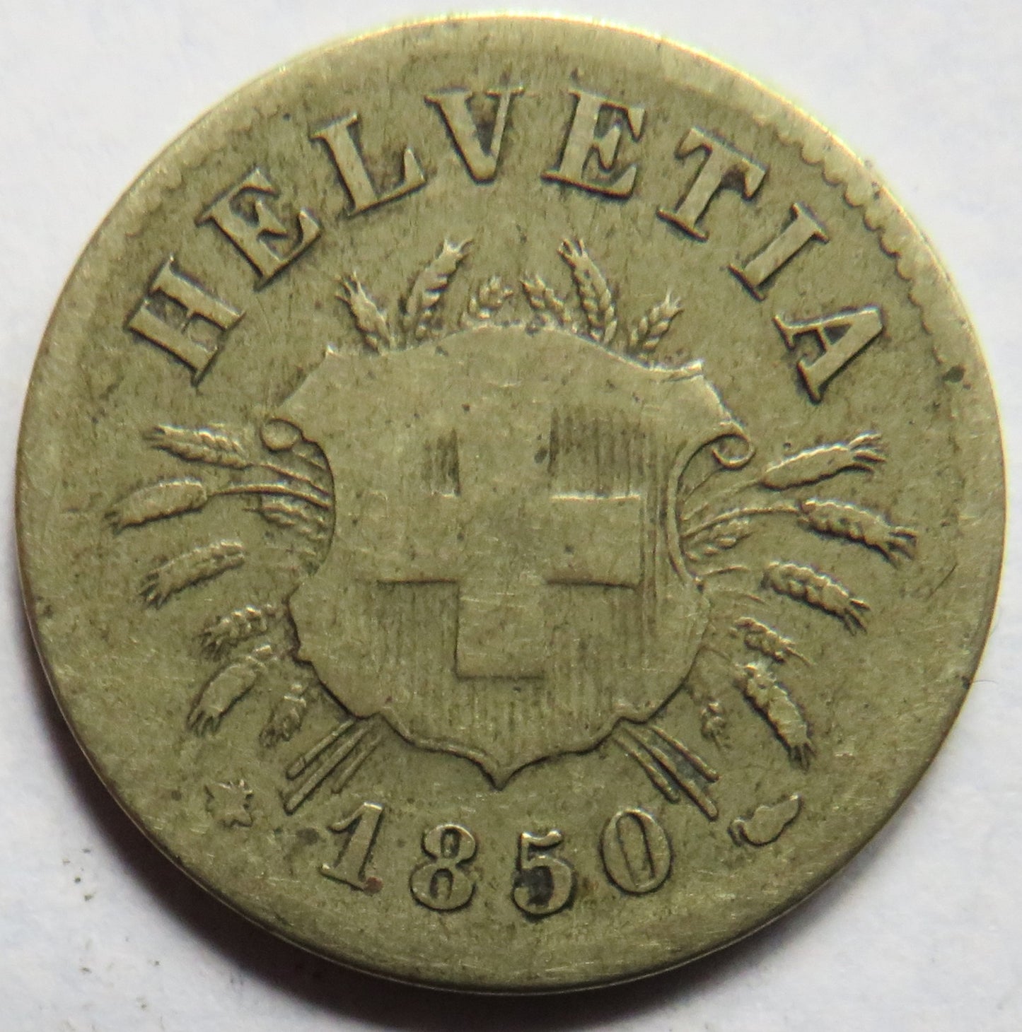 1850-BB Switzerland 5 Rappen Coin