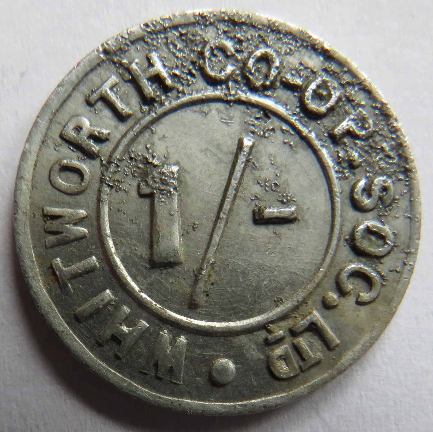 Whitworth Co-Operative Society 1/- One Shilling Token
