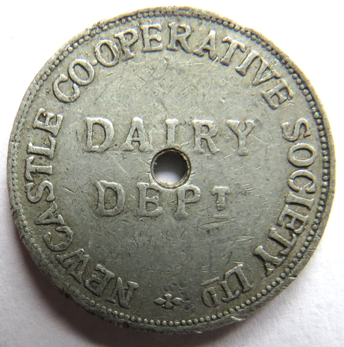 Newcastle Co-Operative Society Dairy Department 1 Pint Token