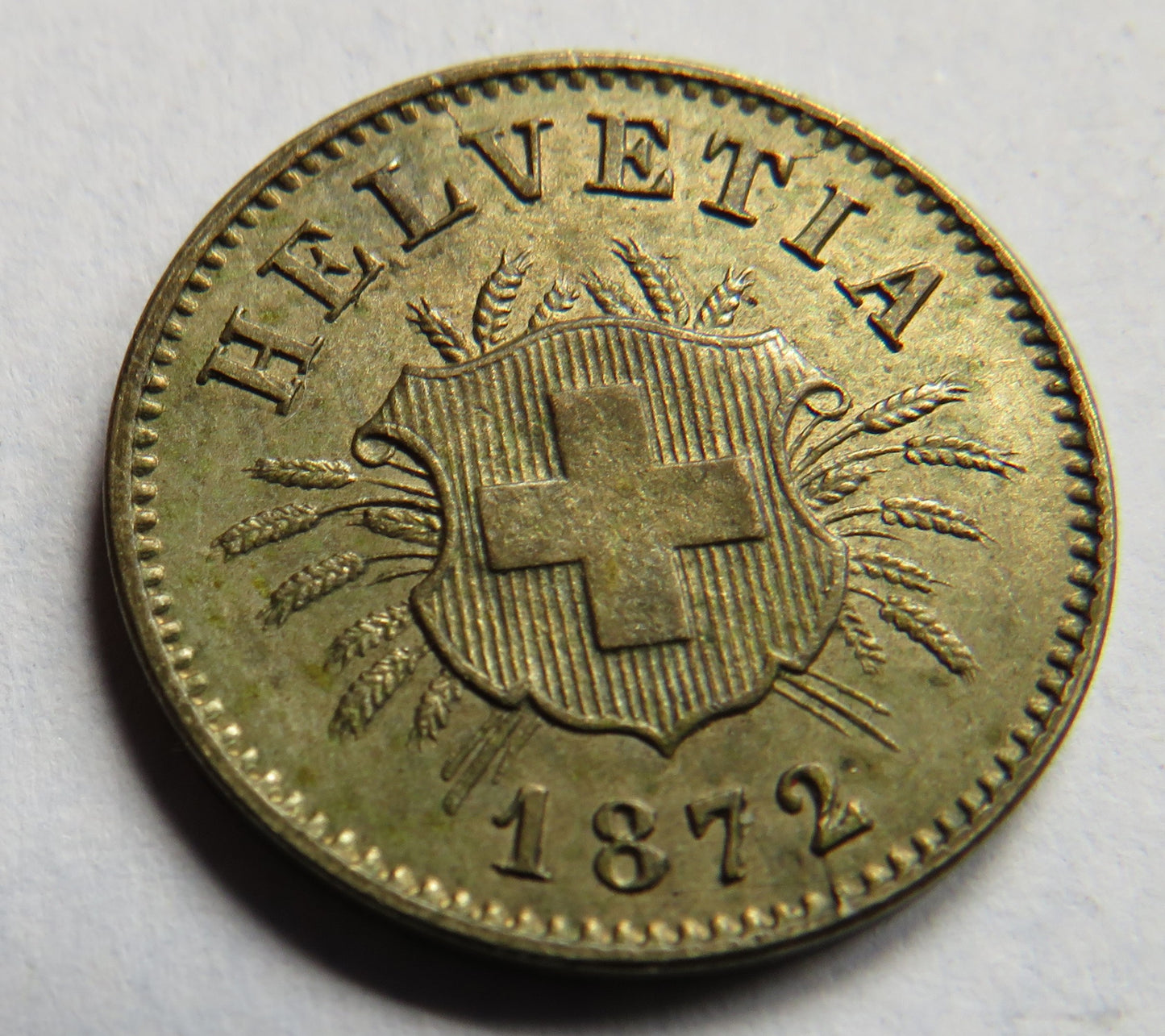 1872 Switzerland 5 Rappen Coin In High Grade