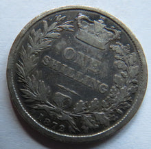 Load image into Gallery viewer, 1872 Queen Victoria Young Head Silver Shilling Coin - Great Britain
