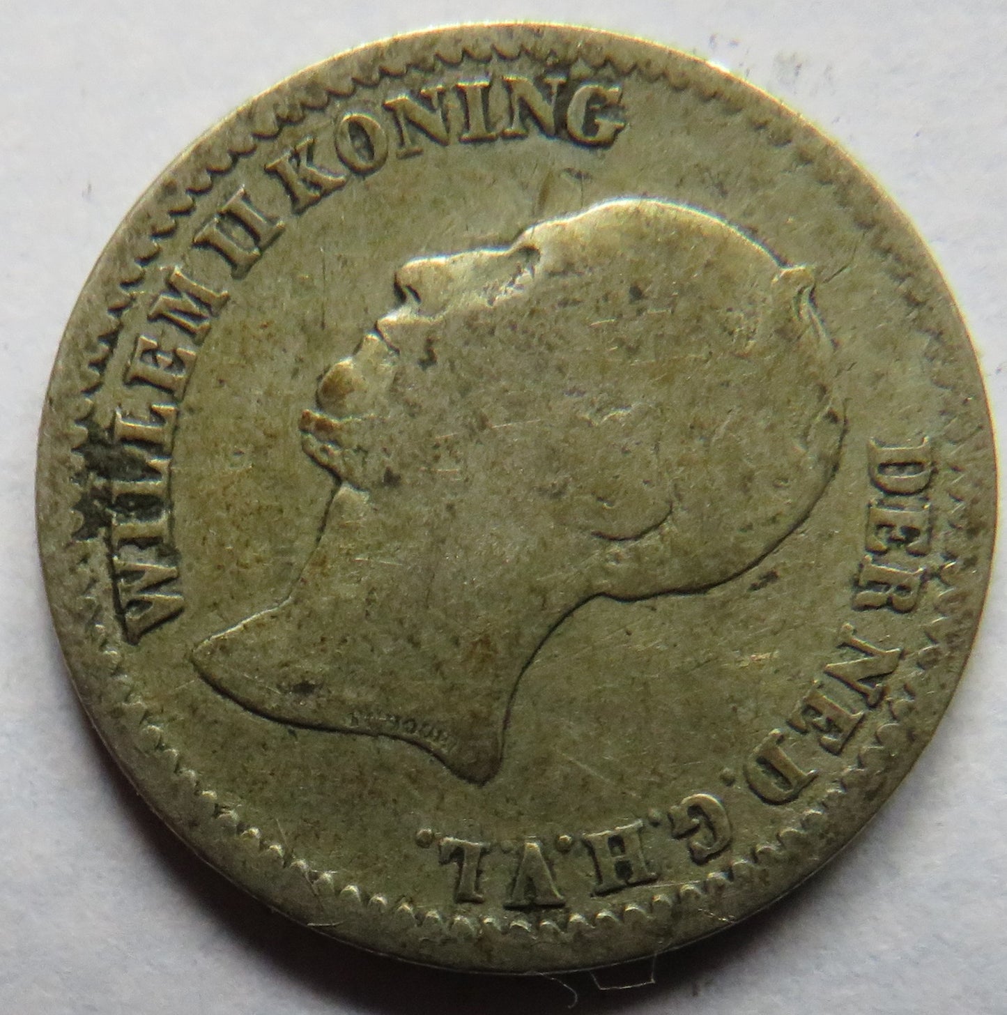 1849 Netherlands Silver 10 Cents Coin