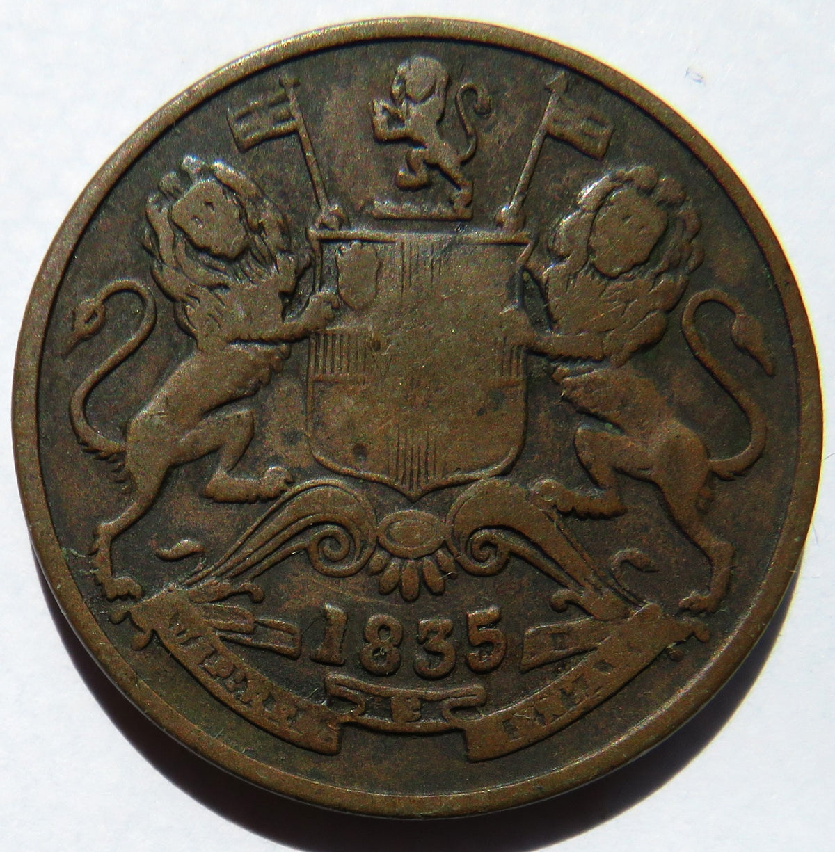 1835 East India Company 1/2 Anna Coin