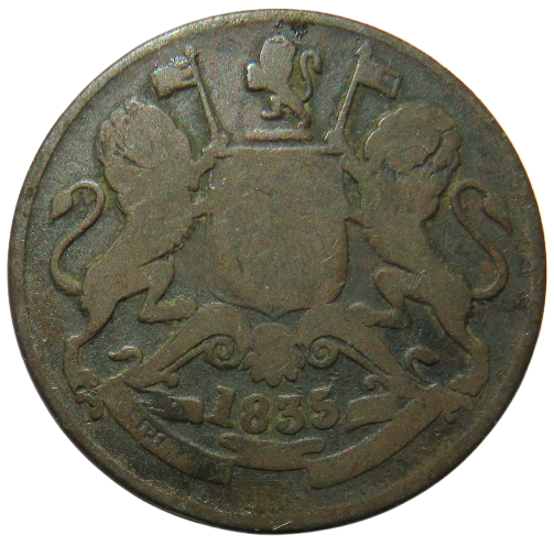 1835 East India Company 1/2 Anna Coin