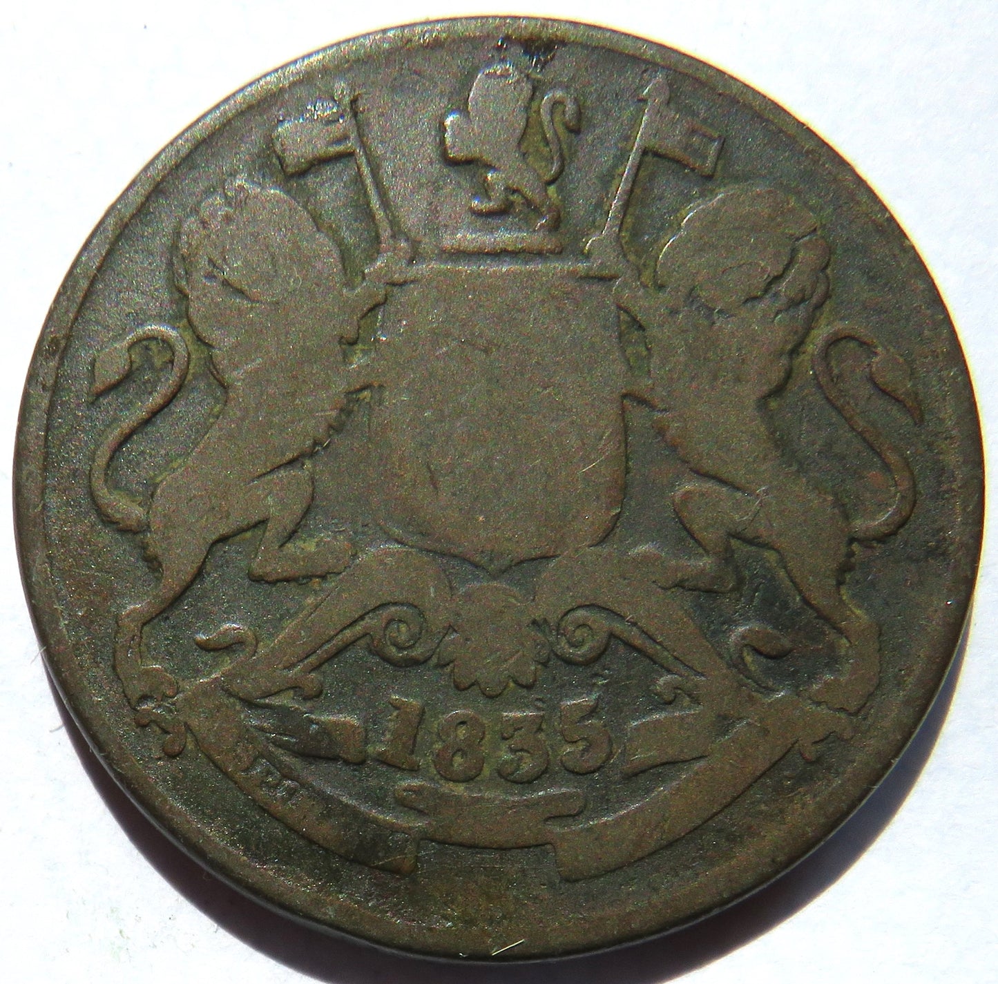 1835 East India Company 1/2 Anna Coin