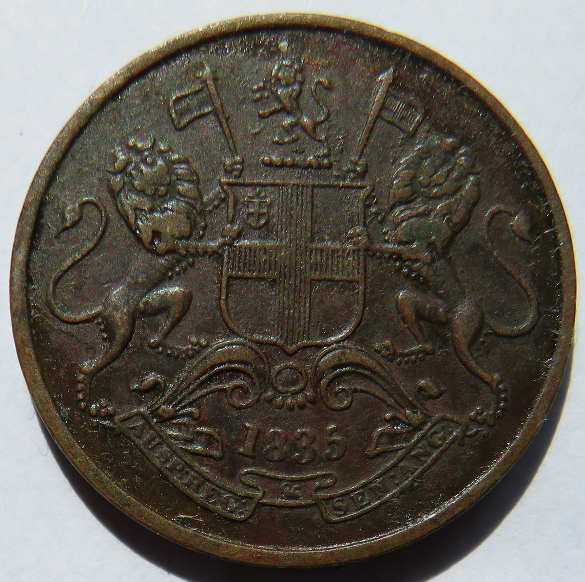 1835 East India Company 1/4 Anna Coin