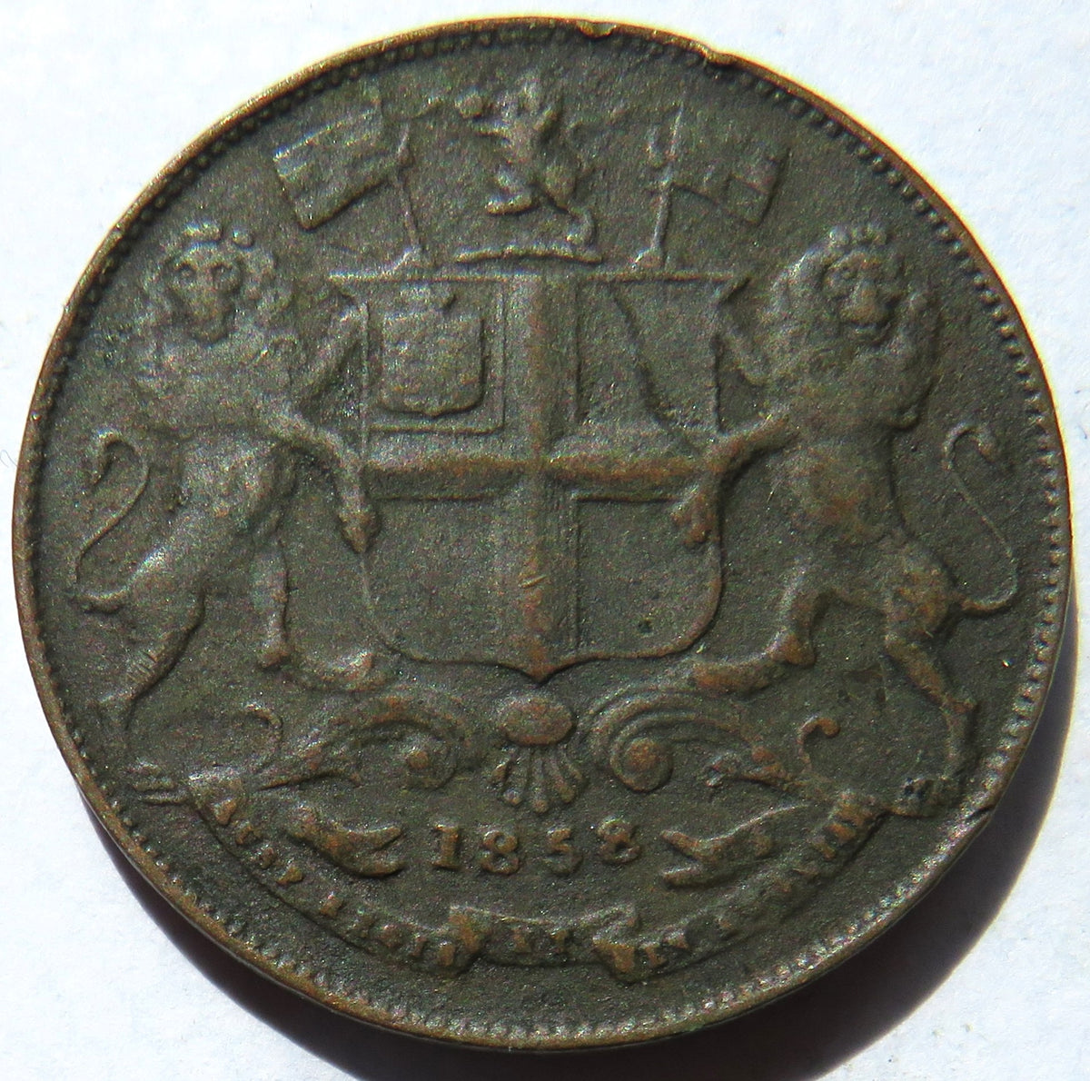 1858 East India Company 1/4 Anna Coin