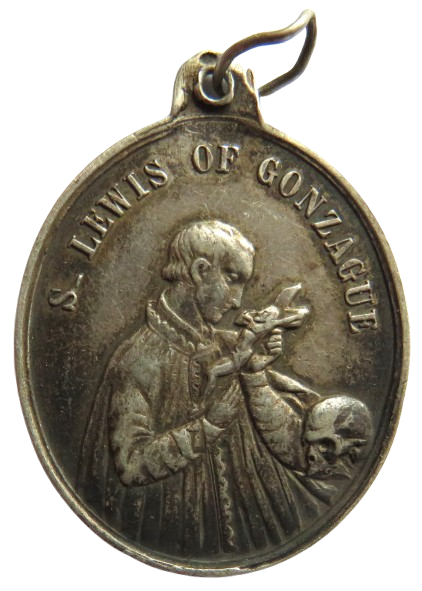 S. Lewis of Gonzague Vintage White Metal Medal