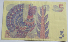 Load image into Gallery viewer, 1978 Sweden 5 Kronor Banknote
