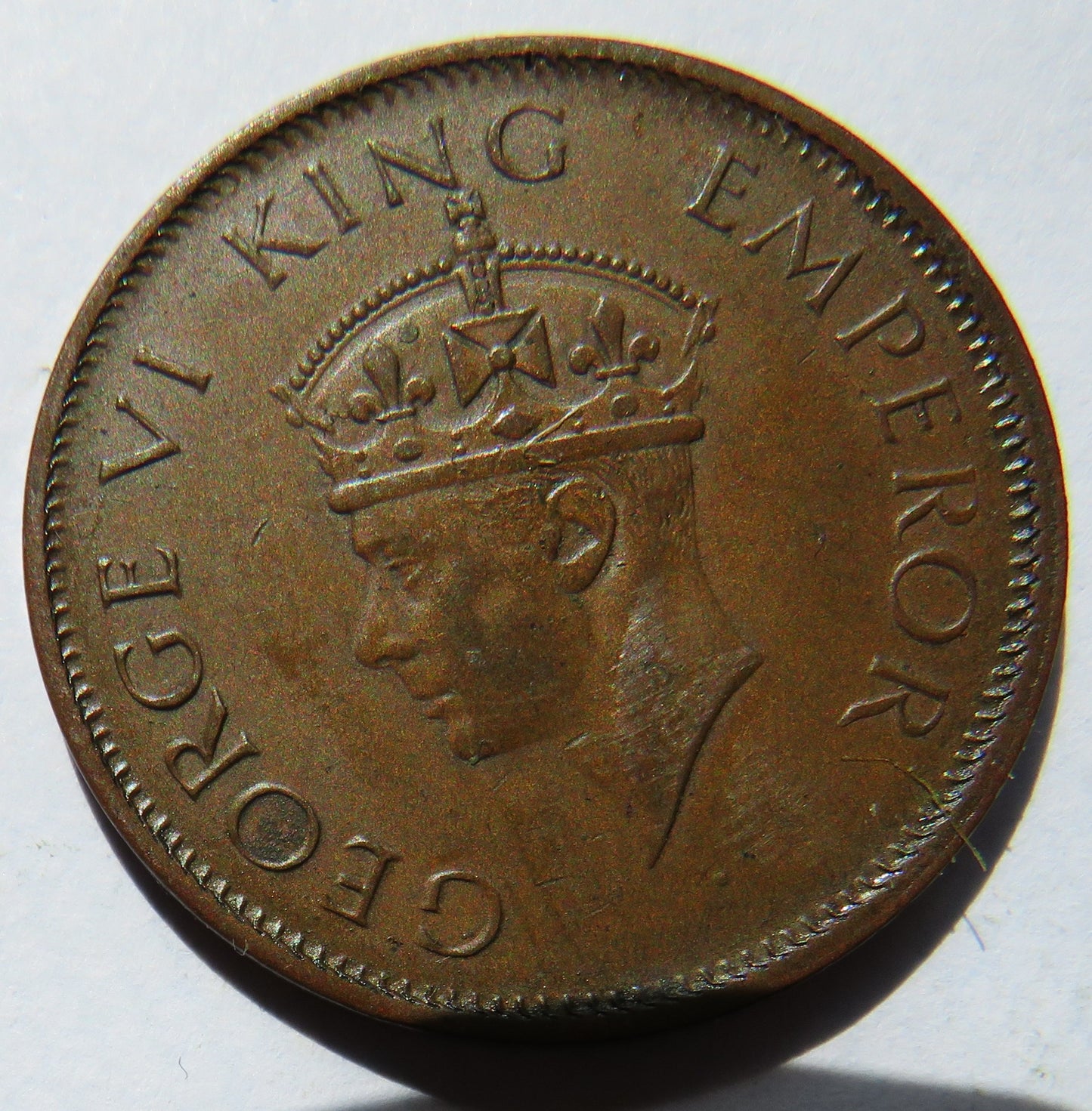 1940 King George VI India 1/4 Anna Coin