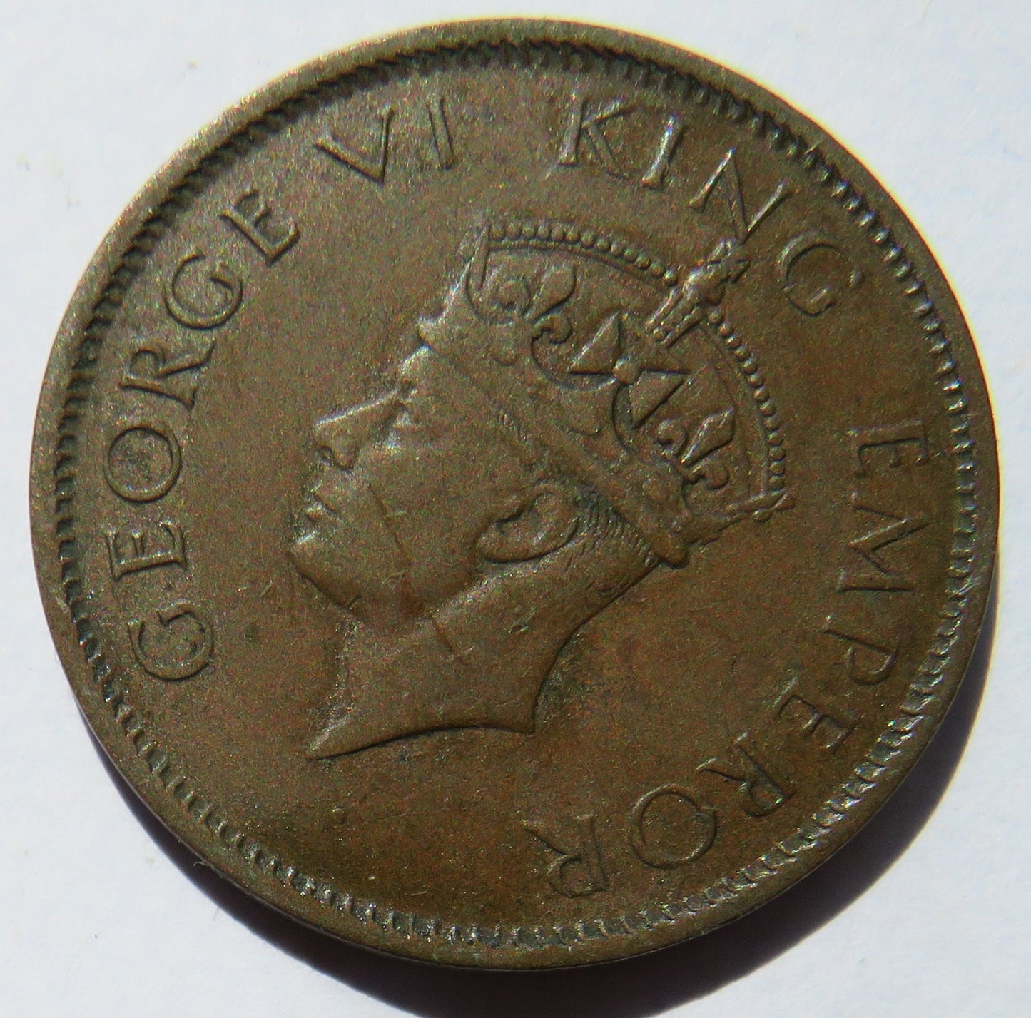 1940 King George VI India 1/4 Anna Coin